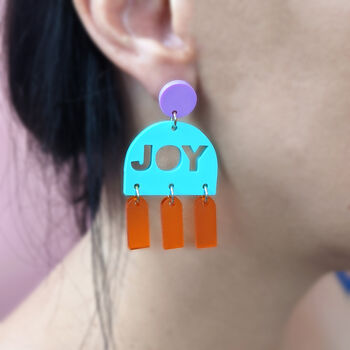 'Joyful' Colourful Acrylic Earrings, 6 of 9