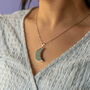 Gemstone Crescent Moon Gold Or Silver Plated Necklace, thumbnail 2 of 12