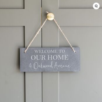 Personalised Welcome To Our Home Slate Sign, 3 of 3