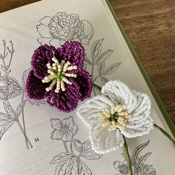 Hellebore Beaded Flower Craft Kit, 3 of 4