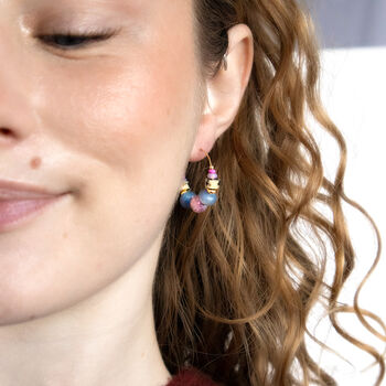 Blue And Pink Gingham Toggle Necklace, 7 of 8