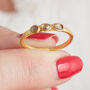 Matte Gold Plated Silver Chocolate Diamond Ring, thumbnail 8 of 9
