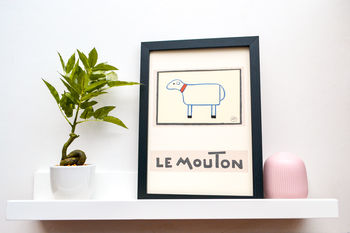 Le Mouton Framed Vintage Sheep Print, 4 of 6