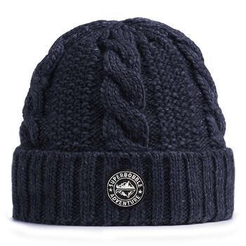 Fisherman's Deep Navy Beanie Hat, 2 of 3