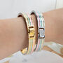 Luxury Rainbow Bracelet With Enamel Pastel Stripes, thumbnail 1 of 7