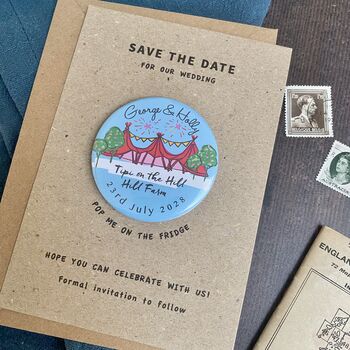 Tipi Illustration Colourful Magnet Save The Date, 9 of 10