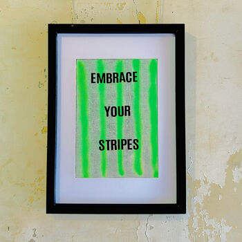 Stripe Hand Printed Repurposed Linen Wall Hanging Print, 6 of 7