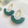 Ronke Forest And White Polymer Clay Earrings, thumbnail 2 of 6