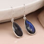 Sterling Silver Labradorite Teardrop Drop Earrings – 20mm X 13mm, thumbnail 3 of 6