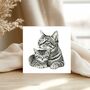 Mum And Kitten Love – Hand Drawn Card, thumbnail 1 of 6