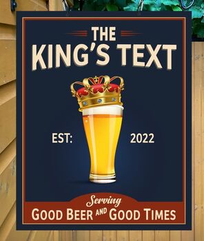 Kings Tipple Personalised Home Pub Sign / Man Cave Sign, 3 of 8