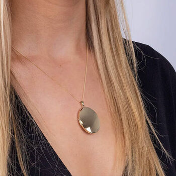 Personalised Solid 9ct Yellow Gold Oval Statement Locket, 2 of 9