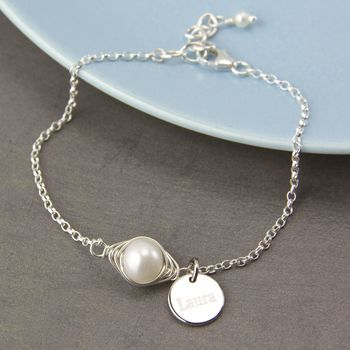 Wrapped Pearl Silver Bracelet, 3 of 8