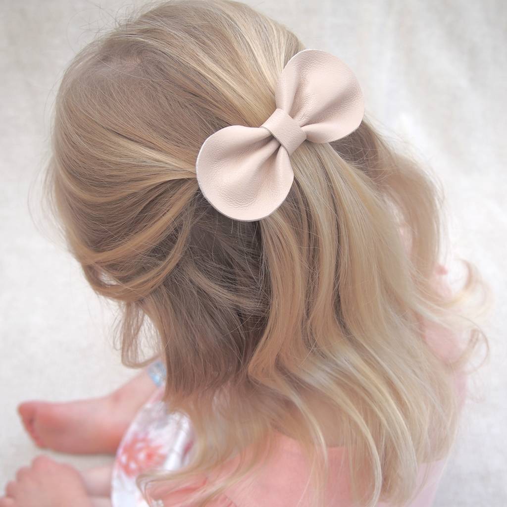 Little Love Leather Bow Hair Clip Ballet Pink By Little ...