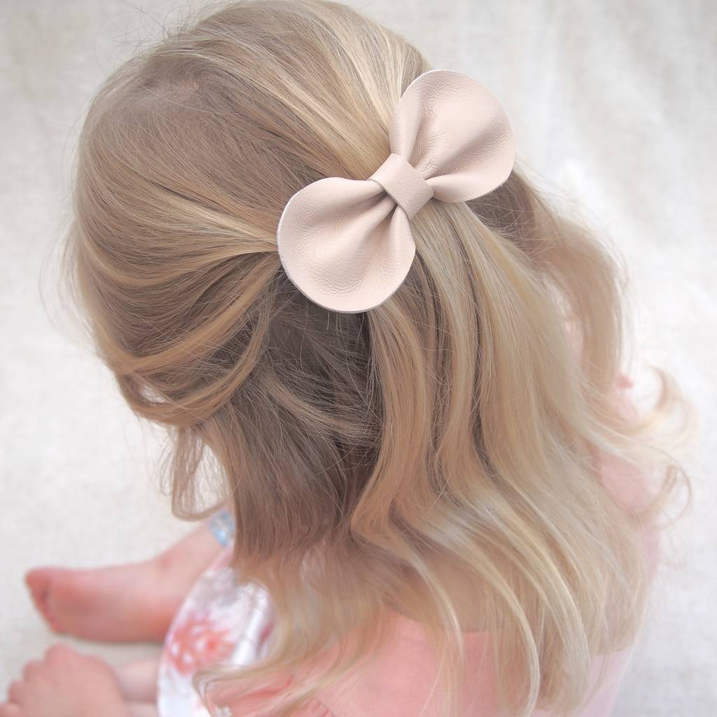 Little Love Leather Bow Hair Clip Ballet Pink By Little Love