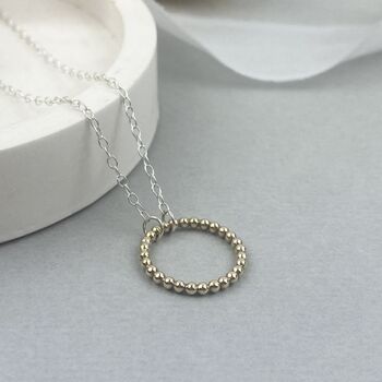 The Halo Helm Necklace Silver Or 12ct Gold Filled Hoop, 4 of 4