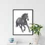 Wild Spirit: Running Horse Hand Drawn A4 Print, thumbnail 1 of 4