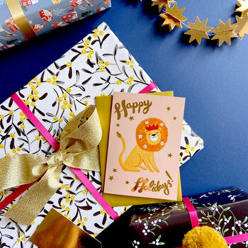 Happy Holidays Gold Foiled Christmas Card, 4 of 5