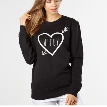 Wifey Valentines Gift Sweatshirt, 2 of 4