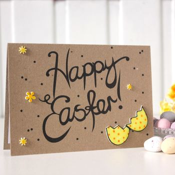 Happy Easter Card, Hand Lettered Card With Easter Eggs, 7 of 8