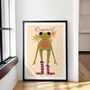 Happiest Frog | Personalised Art Print For Children, thumbnail 6 of 9