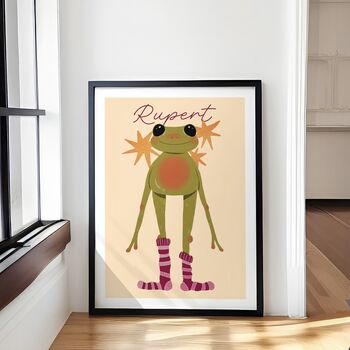 Happiest Frog | Personalised Art Print For Children, 6 of 9