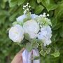 The Georgina White Rose And Peony Bridal Bouquet, thumbnail 10 of 12