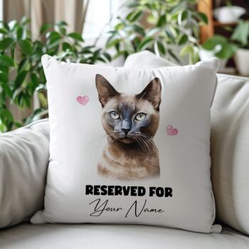 Personalised Burmese Cat Reserved For Cushion Cover, 2 of 2