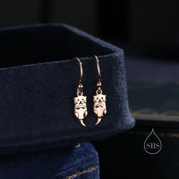 Otter Drop Hook Earrings In Sterling Silver, 6 of 11