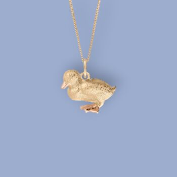 Tiny Duckling Necklace In 18ct Gold Plated Silver, 5 of 12