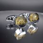 Half Silver Half Yellow Stone Cufflinks Gift, thumbnail 2 of 3