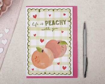 Cute Valentine Card With Peach Pun For Wife Or Girlfriend, 2 of 4