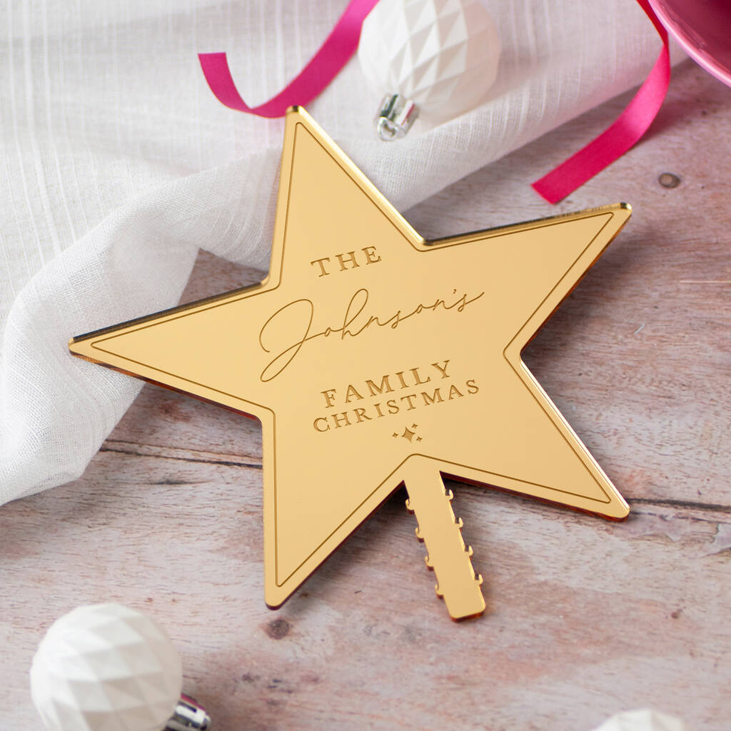Personalised Family Christmas Star Tree Topper, 1 of 8