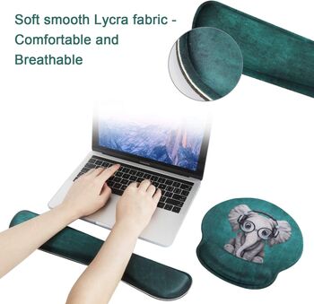 Elephant Keyboard And Mouse Wrist Rest Pad Set, 4 of 7