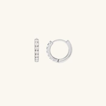 Tennis Huggie Earrings Silver, 3 of 3