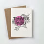 'Thank You' Letterpress Botanical Card, thumbnail 2 of 3