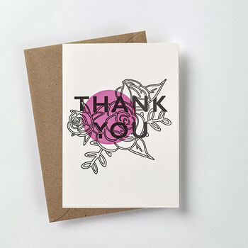 'Thank You' Letterpress Botanical Card, 2 of 3