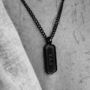 Black Personalised Tag Pendant Necklace, thumbnail 3 of 4