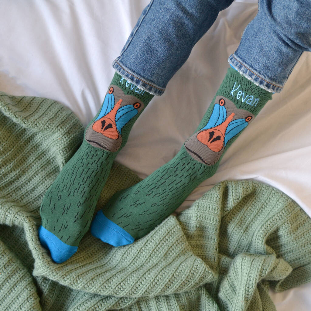 Baboon Personalised Bamboo Socks By Solesmith