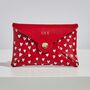 Personalised Heart Print Red Leather Card + Coin Purse, thumbnail 2 of 6