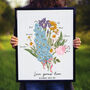 Hand Illustrated Family Birth Flower Bouquet Art Print, thumbnail 6 of 11