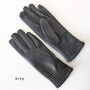 Soft Vegan Leather Pleated Cuff Suede Ladies Gloves, thumbnail 3 of 12