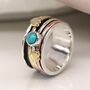 Personalised Sterling Silver Turquoise Love Spin Ring, thumbnail 1 of 9