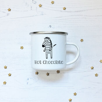 Zebra Hot Chocolate Enamel Mug, 3 of 3