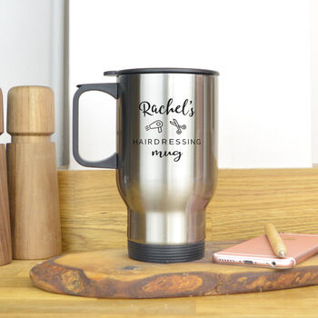 Personalised Hairdressing Travel Mug, 2 of 2