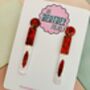 Red Felt Tip Pen Glitter Earrings / Teacher Graduation Gift School Stationery Jewellery / Gift For Writers And Editors Creative Journaling Accessory / Stationery Gift Retro School Supplies Sparkle, thumbnail 2 of 5