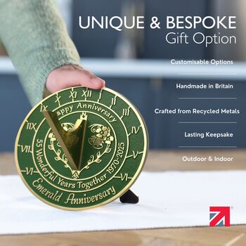 55th Emerald Anniversary Sundial Gift Celebration Present, 3 of 5