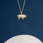 Tiny Piglet Necklace In 18ct Gold Plated Silver, thumbnail 2 of 11