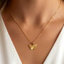 Textured Butterfly Pendant Necklace In 18k Gold, Christmas Jewellery Gift For Her, thumbnail 1 of 4