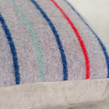 Striped Recycled Wool Dog Bed With Faux Suede Base, 3 of 9